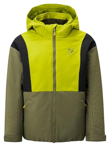Ziener Abbe-z Veste de ski/d'hiver chaude, respirante, imperméable, herbe électrique, 152 enfants et adolescents
