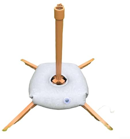 Base de sombrilla de playa portátil de metal duradero con bolsa de agua, ideal para jardín, patio, césped, sombra marrón, 55 cm (4) estabilidad y apoyo perfectos
