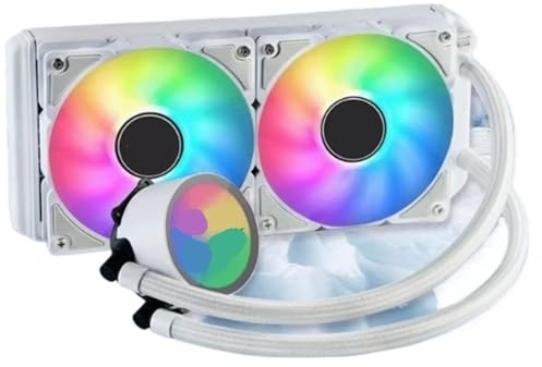 All-In-One Liquid Cooler 12V PC Gaming CPU Radiator Fans 120/240/360mm Water Cooling Radiator Aluminum & Copper Heatsink(240 ARGB White)