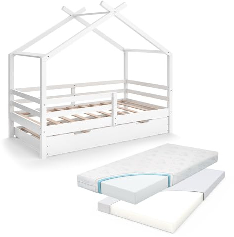 VitaliSpa Letto montessori bambini Luni, Bianco, 160 x 80 cm