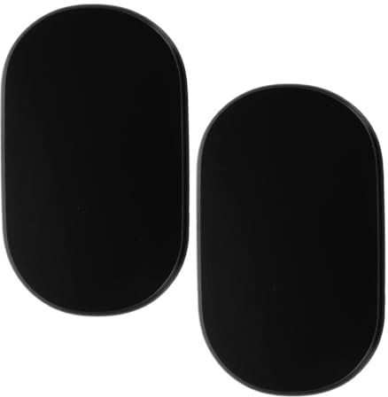 LOORGVEL Soporte de Exhibición Ovalado de Madera Negro para Figuras de Acción y Miniaturas, Base Estable para Escritorio U Oficina, Pack de 2 Unidades