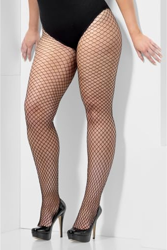 Smiffys Lattice Net Tights, Black Extra Large, Fever Hosiery Fancy Dress, Fever Dress Up Accessories Halloween
