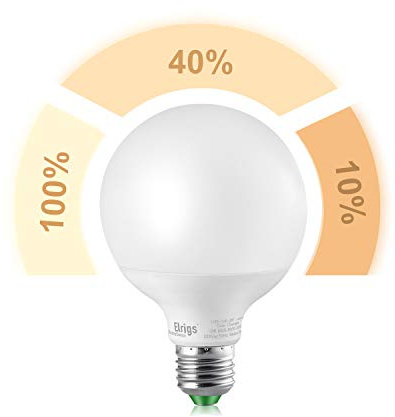 Elrigs E27 Globe LED Lampe G95, Dimmen ohne Dimmer, 3-in-1 LED Birne, 12W-4W-2W, Warmweiß(3000K), Szenenwechsel, 9,5x9,5x13.8cm, ersetzt 100W-40W-10W, 1100/350/150-Lumen