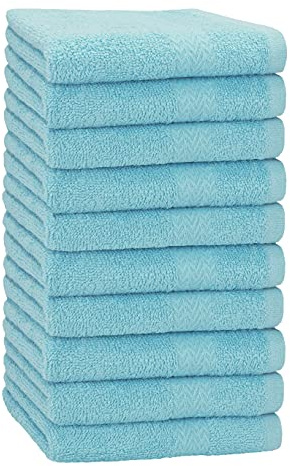 Betz 10 Stück Premium Handtücher hochwertiges Handtuch saugstark 100% Baumwolle Größe 50x100 cm Farbe Ocean