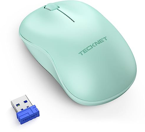 TECKNET Wireless Mouse for Laptop, 2.4GHz USB Mini Computer Mice, 1200 DPI Optical Cordless Mouse Compatible with PC, Mac and Linux, 18 Months Battery Life (Green)
