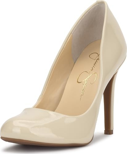 Jessica Simpson Escarpins Calie pour Femme, Laque Douce Ivoire froissée, 37 EU