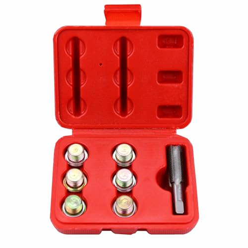 BestsQ M17x1.5MM Bouchon de vidange d'huile Kit de réparation de Filetage de Robinet Vis de Carter d'huile Outil de rechapage