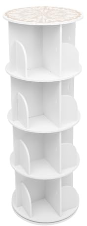 ZENGRICE Estantería de 4 niveles, estantería giratoria 360°, 16 compartimentos, fácil de limpiar, se puede utilizar en dormitorio, salón, habitación infantil, estudio