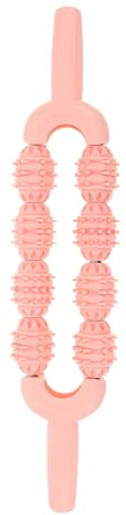 WEKAMOS Rouleau de Massage Musculaire Jambes 8 Rouleaux Picots, Bâton de Massage Yoga en Rose Sakura, Outil de Relaxation Musculaire pour Mollets, Récupération Sportive et Bien-