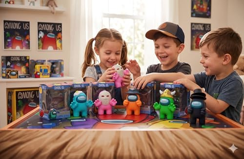 Toikido Actionfigur-set kompatibelt med Among Us (5-pack) – Viral leksak för barn, populär samlar- och presentsats (set med 5 st)
