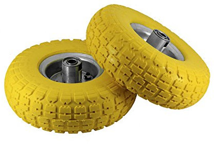 Set Of 2-10 Pneumatic Sack Truck Trolley Wheel Barrow Tyres - Tyre Garden Hand New Yellow | Emergency Replacement Tyre | Strong Durable Long Lasting