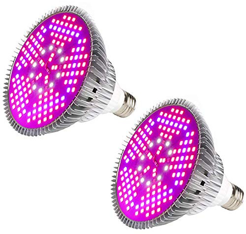 [Pack of 2] 100W Led Plant Grow Light Bulb, Full Spectrum 150 LEDs Indoor Plants Growing Light Bulb Lamp for Vegetables Greenhouse and Hydroponic, E26 E27 Base Grow Light Bulbs, AC 85~265V