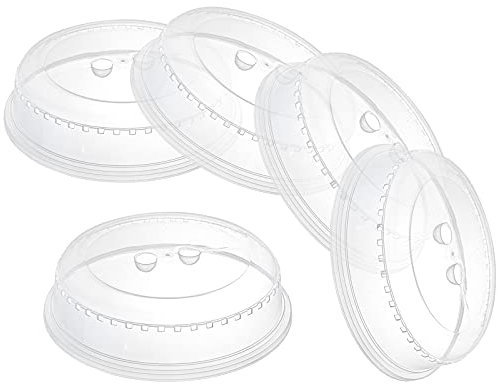 Tebery 5 Pack Microwave Cover For Food, Microwave Plate, Dish Covers, BPA Free Plastic, Transparent Lids, Stackable, Dishwasher Safe, 26 CM, Variety of Sizes for all Plates & Dishes