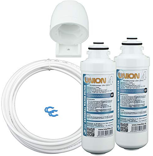 Universall SET Wasserfilter für SBS Kühlschrank Samsung, LG usw. ersetzt alle externen Kühlschrankfilter mit 1/4 Schlauch