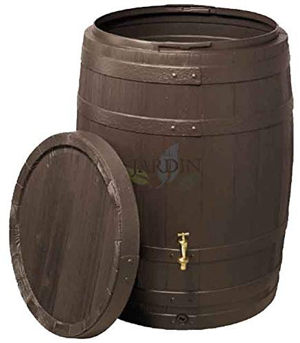 Fassbehälter Barrica in Holzfassoptik mit 400 Litern. Hergestellt aus Polyethylen mit naturgetreuer Holzoptik. Durchmesser 78 cm, Höhe 105 cm
