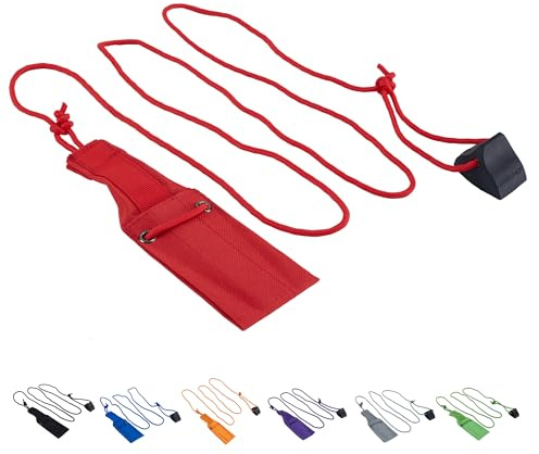 LEGEND Archery Cord Bow Stringer - Traditional Limbsaver Stringing Tool for Recurve Bows & Longbows - Easy to Use Heavy Duty Nylon Bowstring Tool Archery Accessory with No-Slip Pad for Safety - Red