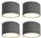 SSC-LUXon 4er Pack CELI-WX Aufbaustrahler 230V für Bad & Außen IP44 inkl. LED GX53 5W warmweiß - Badstrahler anthrazit rund