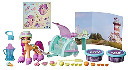 My Little Pony: A New Generation Smoothie Shop Sunny Starscout – Storyszenen-Spielzeug mit Spielmasse, 25 Accessoires, 7,5 cm großes Pony