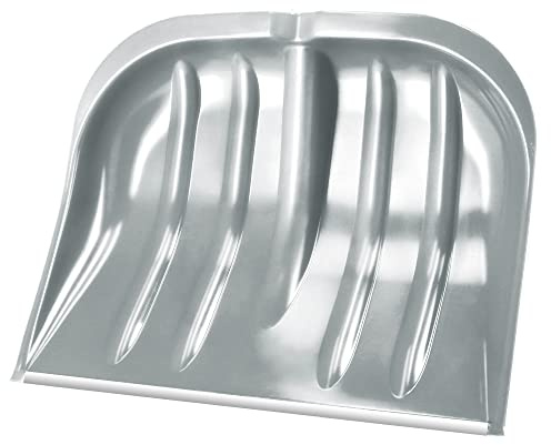 KADAX Snöspator, 49 cm bred, snöskyffel utan handtag, snösläde, snöröjare, plastsnöspade (1, silver med plåtkant)
