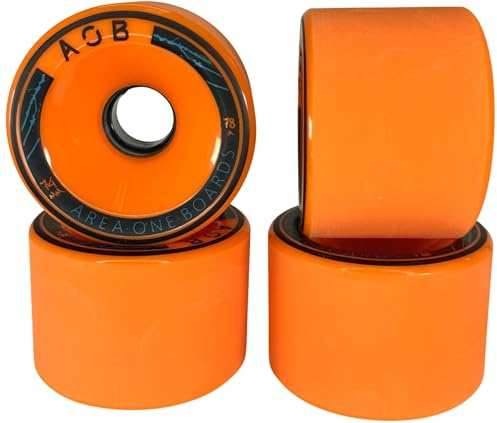 F26 Ruote per Longboard/Cruiser 2K (set da 4) - Ruote calibrate per un rotolamento uniforme, superficie ruvida e levigate (Arancione 74x52 mm 78A)