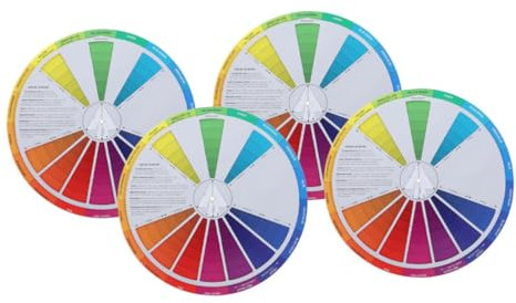 SHINEOFI 4pcs International Standard Color Wheel Gradient Mixing Guide Painting Learning Chart Art Teaching Tool for Students and Artists