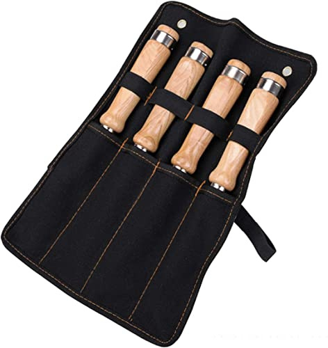 Set Professionali di scalpelli per Legno, Il Kit di Strumenti per scalpelli è Realizzato in Robusto Acciaio al Cromo vanadio, Larghezza della Testa della taglierina: 6 mm, 8 mm, 14 mm, 18 mm, Set da
