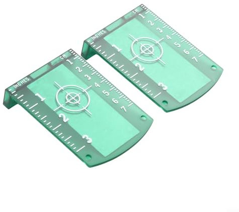 Básculas fáciles de leer, placa de tarjeta de objetivo de plástico para alineación y medición (verde)