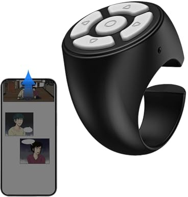 Mando a distancia con Anuario - Anillo remoto para Teléfonos Móviles | Anillo De Desplazamiento Inalámbrico | Controlador De Acabado Mate | Página De Anillo De Dedo Girar Control Remoto | Diseño De