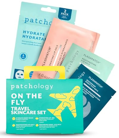 Patchology On The Fly Travel Essentials Kit | Eye Patches, Lip & Face Mask