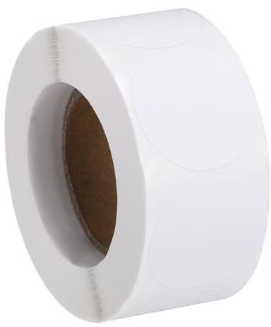 PATIKIL Colored Dot Stickers 1, 500 Pcs Color Coding Labels Blank Circle Stickers Adhesive Round Price Labels for Inventory Office Garage Classroom, White