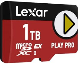 Lexar Play Pro Tarjeta Micro SD Express 1TB, hasta 900MB/s Lectura, 600MB/s Escritura, optimizado para Gaming, Alta Velocidad para Consolas portátiles, Switch, Dispositivos de Juego portátiles