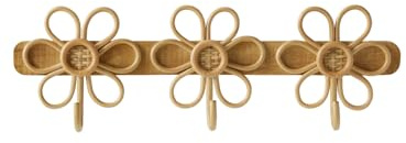VERTBAUDET Kleiderhaken mit 3 Blumen aus Rattan, Holz, TU