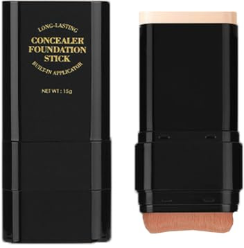 Feuchtigkeitsspendender leichter Foundation-Stift mit Pinsel,Foundation Stick mit voller Deckkraft,Foundation Stick mit Pinsel,2in1 Matte Creme Foundation, Wasserfest&Langanhaltend Concealer Abdeckung