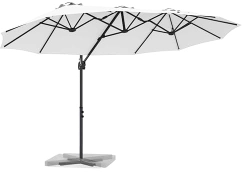 vidaXL Parasoll Sand 372 x 198 x 243 cm Polyester och aluminium