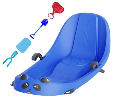 Luge pour Neige, Sports d'hiver avec Dossier, Luge pour avec Frein intégré, pour garçons Filles d'âge préscolaire collines neigeuses Parc Cour Aire de Jeux