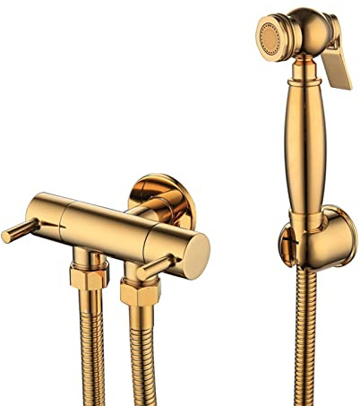 Bidet portatile manuale, Bidet portatile con spruzzatore in ottone dorato, montaggio a parete, for WC, pannolini in stoffa for bambini