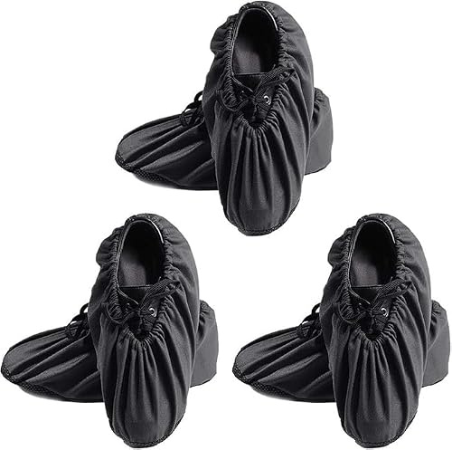 Twzqsyw 3 Pairs Reusable Overshoes Non-Slip Washable Shoe Covers for Household Thickened Dustproof Indoor Boot Covers