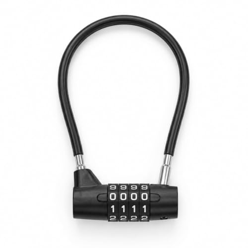 Cadenas à combinaison à 4 chiffres à anse longue | Cadenas de sécurité en corde d'acier réinitialisable avec poignée d'armoire - Cadenas d'extérieur étanche à code pour casier