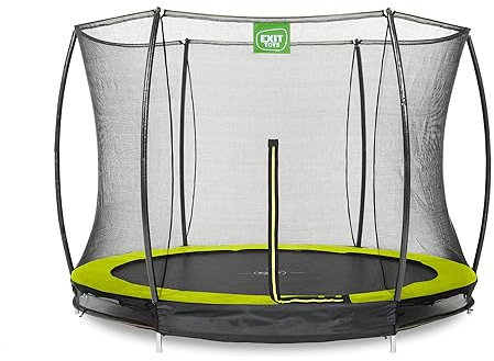 EXIT Toys Silhouette Bodentrampolin - ø305cm - Rundes Inground Gartentrampolin Outdoor für Kinder - Mit Sicherheitsnetz und Fußschutzsystem - Sicherer Einstieg - Gute Sprungkraft - Grün