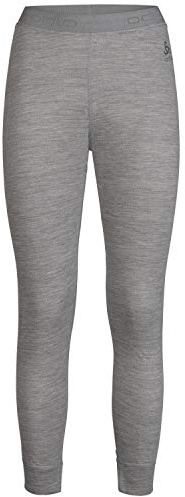 Odlo Women Functional Underwear Long Pants 100 Percent MERINO 200 GRAMM, grey melange - grey melange, XS