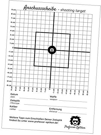 Professor Optiken 2er-Set Anschussscheibe/Zielscheibe - 2 x 10er-Pack zum Einschießen & Kontrollschießen BZW. zum Überprüfung der Treffpunktlage - ideal für Jäger und Sportschützen