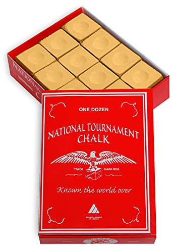 Silver Cup National Tournament Pool cue Billiard Premium Chalk - ONE Dozen (Tan)