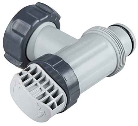 poolomio® Absperrventil, Absperrhahn für Intex Pool | kontrollierter Wasserein- und auslass | Poolzubehör kompatibel mit Allen Anschluss Ø 38 mm | chlor- und salzwasserbeständig Poolschlauch