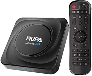 RUPA Android TV Box 11.0, Smart TV Box 8GB RAM 64GB ROM RK3566 Sostegno 2.4G/5.8G WiFi BT5.0 HDMI 3.0 1000M 3D 8K HD Android Box con Telecomando