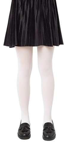 Conte elegant Velour Schicke Kinderstrumpfhose - Alltagsstrumpfhosen - Ballettstrumpfhosen - Ballett Strumpfhose Kinder - Tanzstrumpfhose für Mädchen - 60 DEN - 140-146 - Bianco - 1 Stück