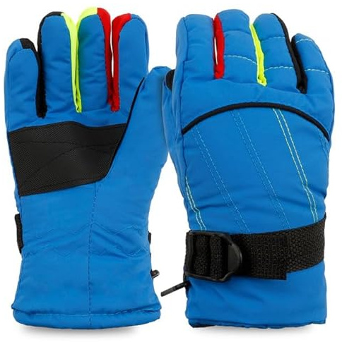 Lyxbone Winter Gloves for Kids Ski Snowboard Gloves Blue Glove for 5-8 Years Old Winter Glove Kids Mittens Winter Waterproof