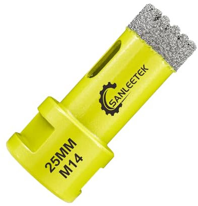 Punte per Trapano Diamantate 25mm - Seghettato Fresa Diamantata per Ceramica Porcellana Marmo Granito M14 Filettatura SANLEETEK