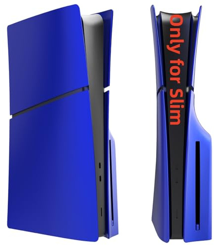 Slim Disc Edition Cover Plates for New PS5 Console, Shell Panels Compatible with New Slim Playstation 5 Accessories, Replacement Protective Faceplate (Cobalt Blue)