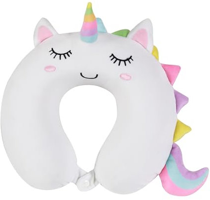 I-TOTAL® - Reisekissen für Nackenstütze, Nackenstützkissen/Kissen Lustiges Reisekissen (Unicorn)