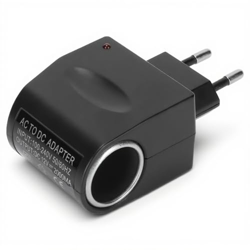 Adaptador de Corriente Universal 2000mA 100-240V a 12V con Indicador LED para Coche - Enchufe para Encendedor de Cigarrillos Compatible con Dispositivos Electrónicos
